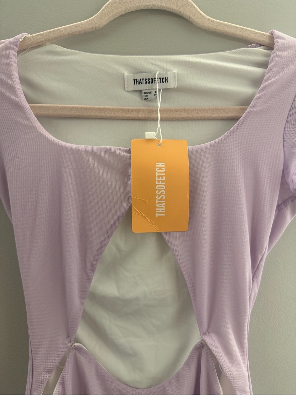 ThatsSoFetch Lilac Cutout Scoop Mini Dress - Picture 2 of 7